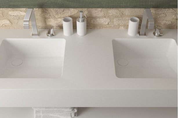 CHENGIRO double washbasin in Krion® top view