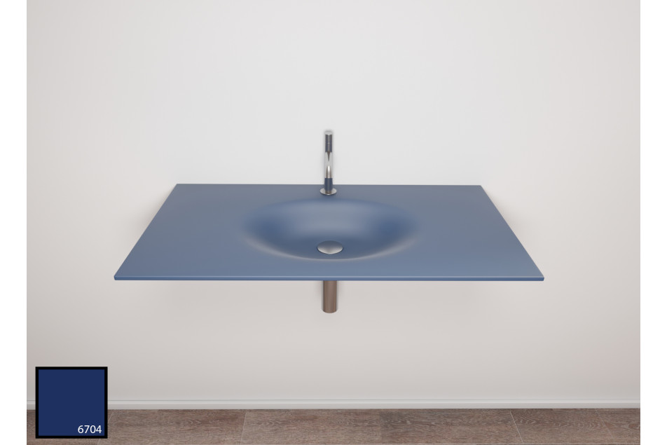 PERLE sink unit in navy blue KRION® front view