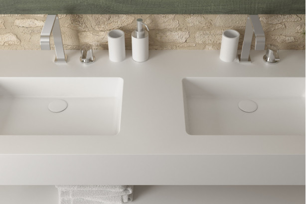 CAPENSE double washbasin in Krion® top view