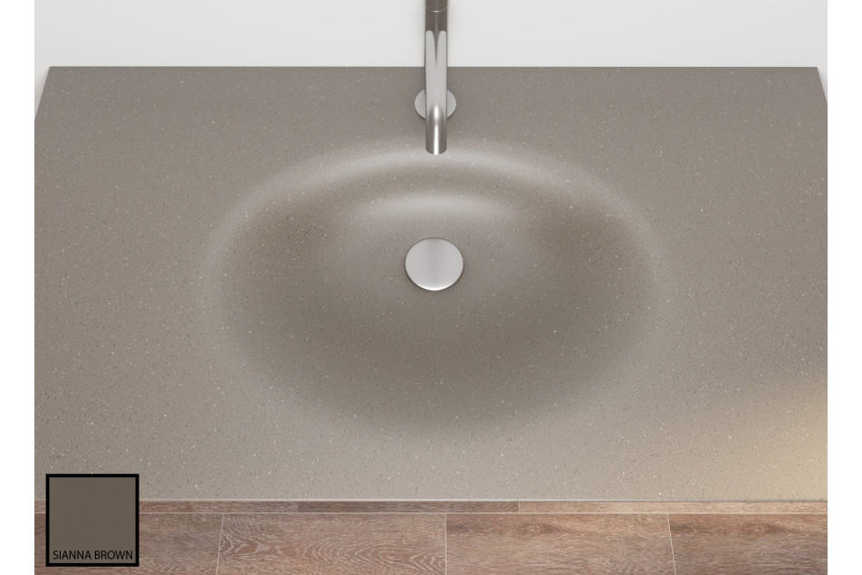 PERLE sink unit in Siinna brown CORIAN® top view