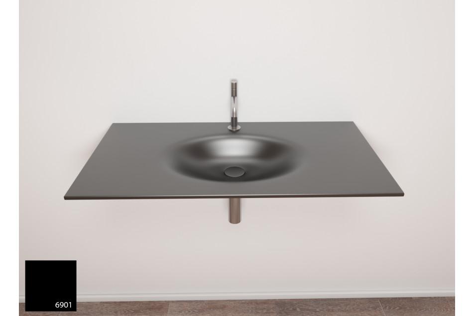 PERLE sink unit in Black metal KRION® front view