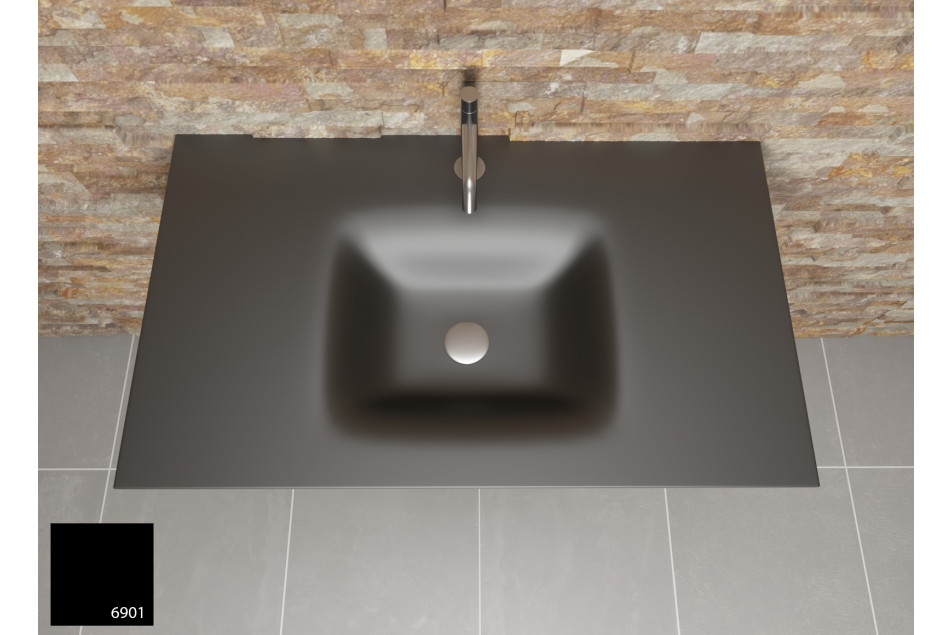 AGATE sink unit in Black metal KRION® top view