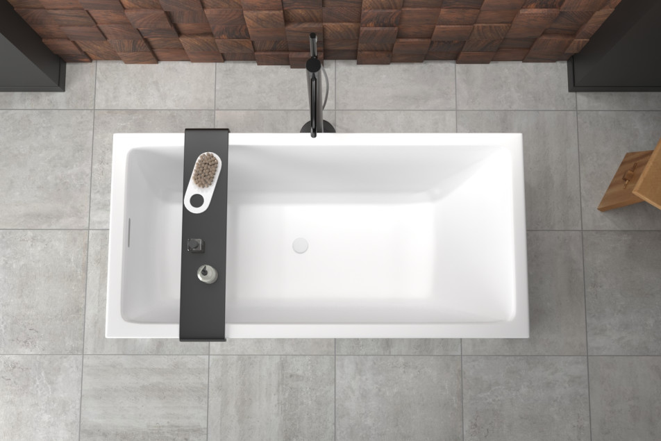 MODUL WHITE bath in Krion® top view