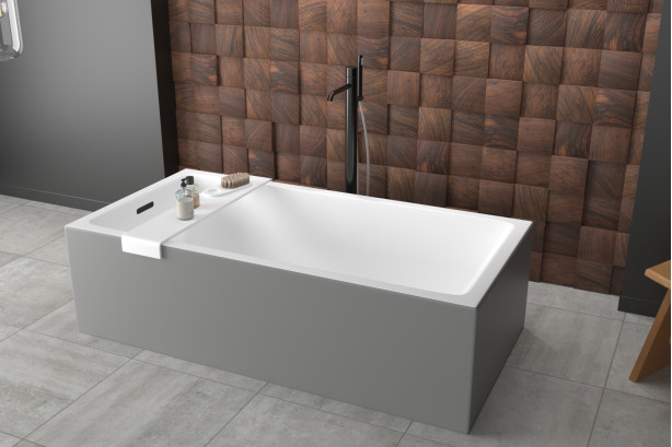 MODUL GREY bath in Krion® side view