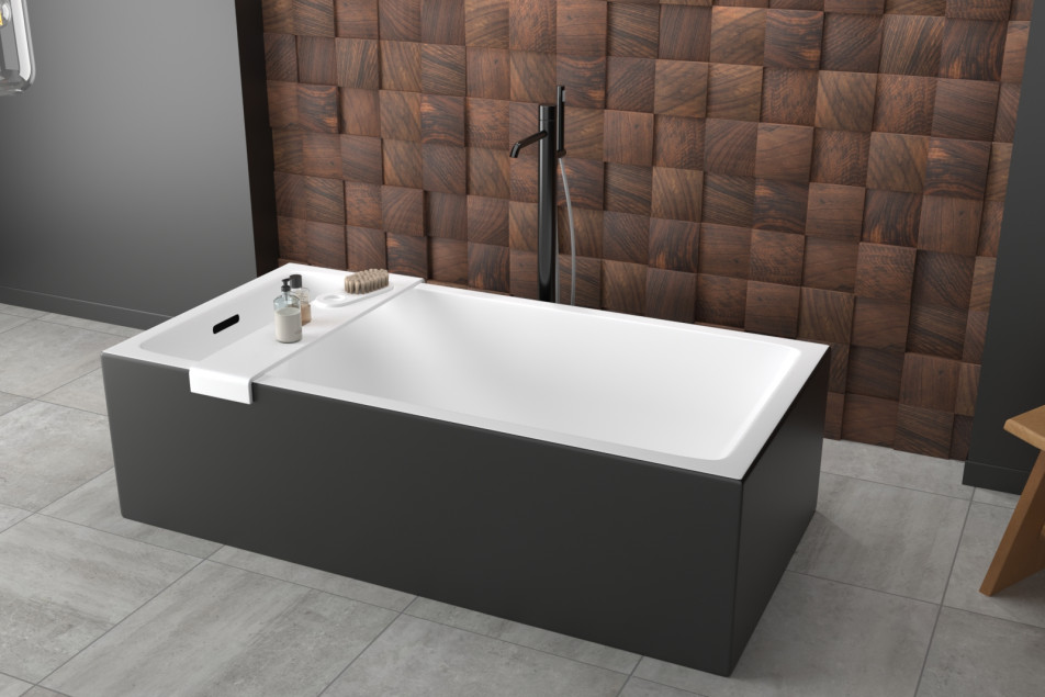 MODUL BLACK bath in Krion® side view