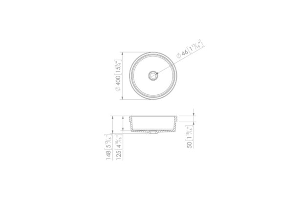 LUANIVA double washbasin in Krion® technical view