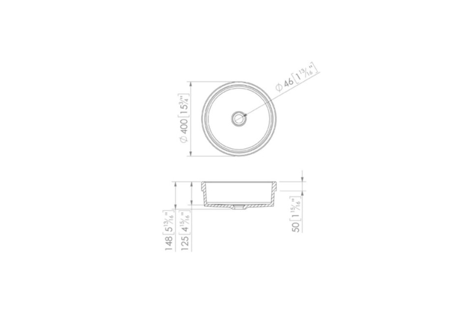 LUANIVA double washbasin in Krion® technical view