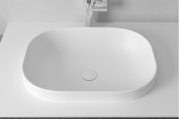 PIREN double washbasin in Krion® top view