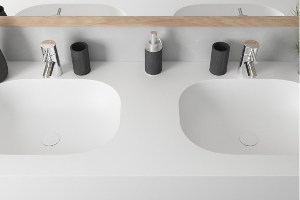 PENFRET double washbasin in Krion® top view