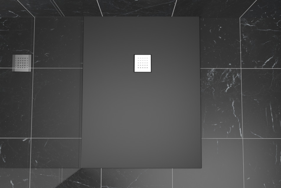 STRATO rectangular shower tray black top view