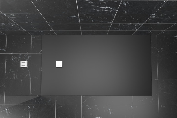 STRATO rectangular shower tray black top view