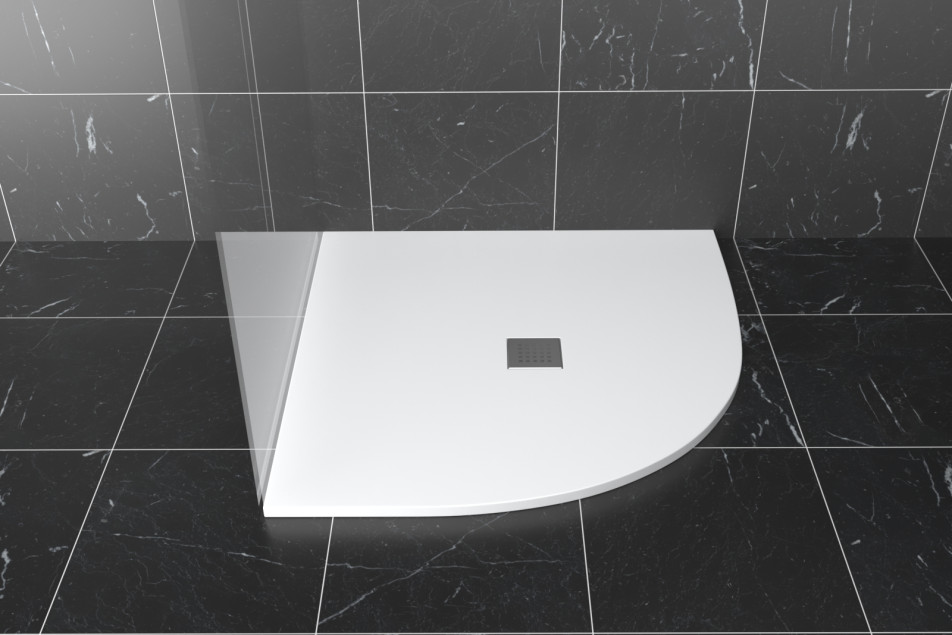 STRATO corner shower tray white slide view