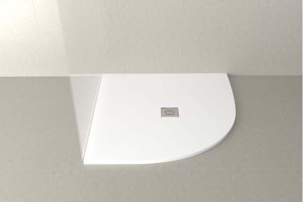 LOGIC SanyLite Gel coat corner shower tray front view