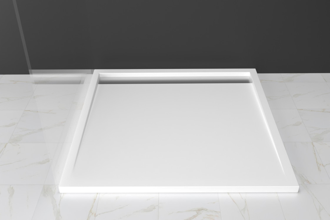 RAS Krion® square shower tray front view