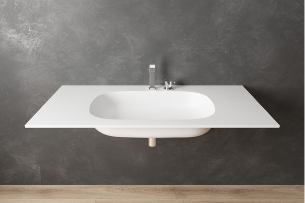 PARNAY single washbasin in Krion® side view
