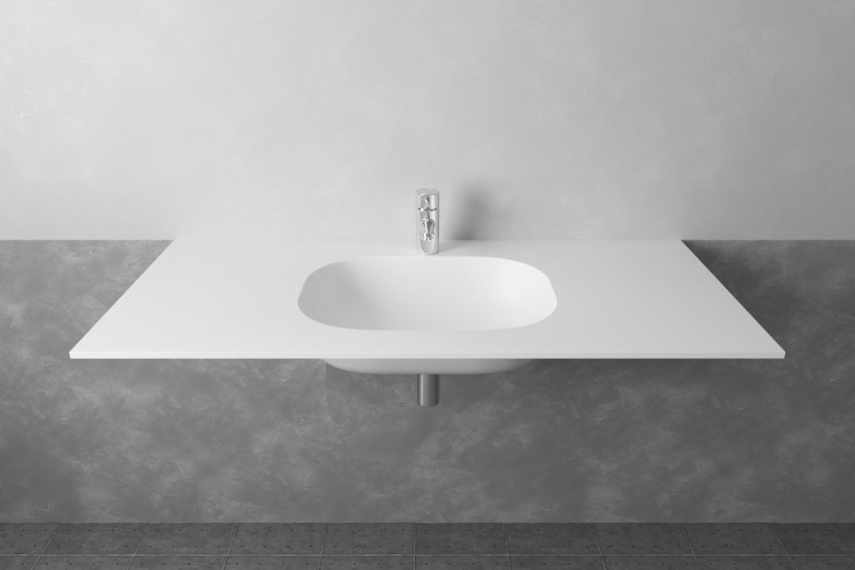 PENFRET single washbasin in Krion® front view