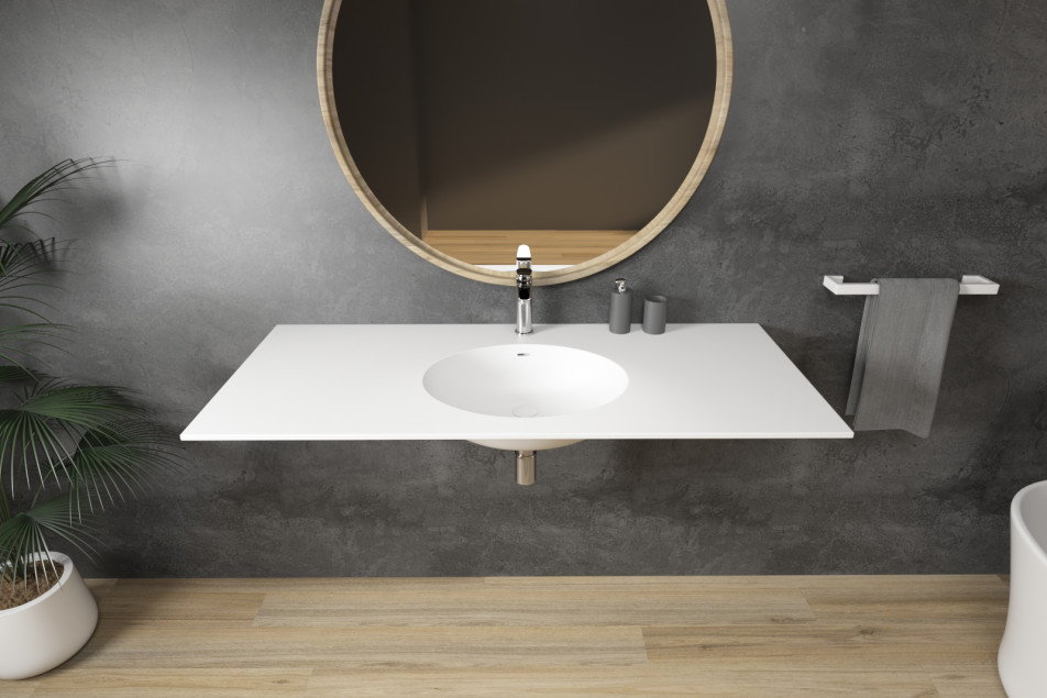 TAHUATA single washbasin in Krion® front view