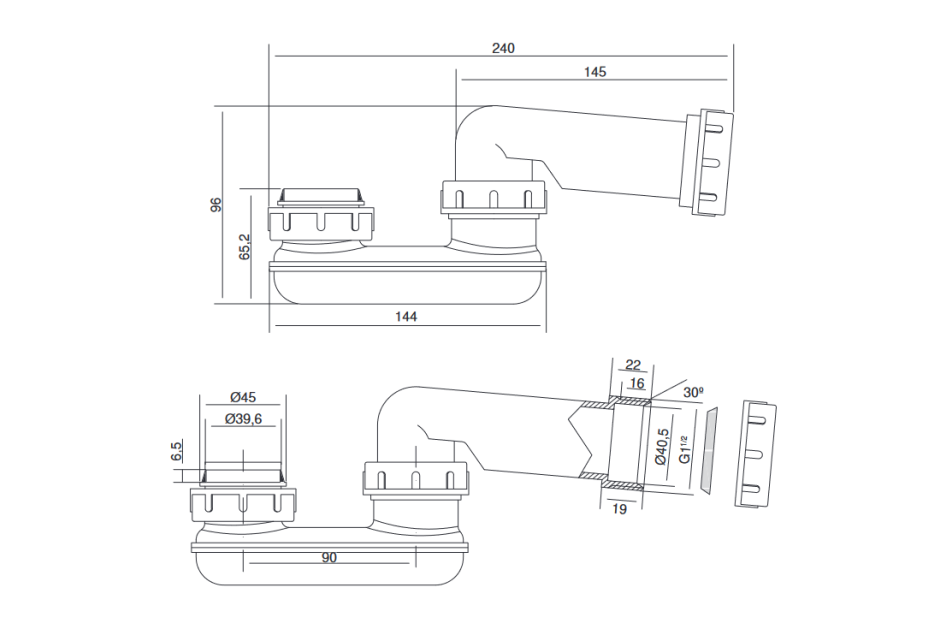 Krion® NEXT U-Bend technical view