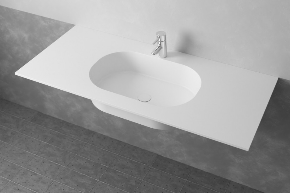 TONNARA single washbasin in Krion® side view