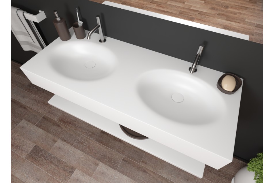 PERLE CORIAN® double sink side view