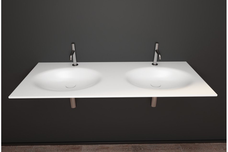 PERLE CORIAN® double sink front view