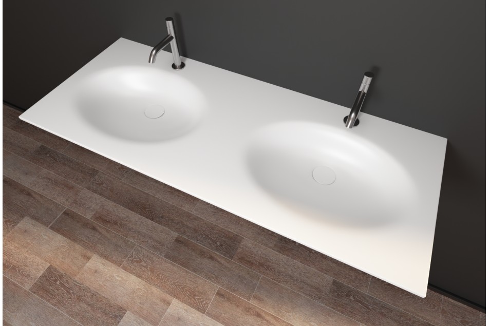 PERLE CORIAN® double sink side view