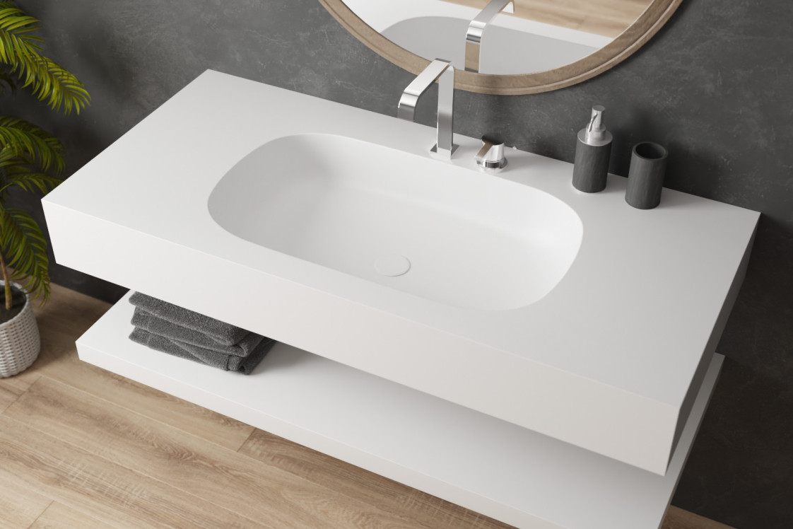 PARNAY KRION® single sink unit seen from the side