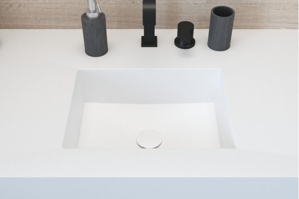 DUMET single washbasin in Krion® top view