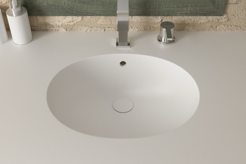 BARROW Single washbasin in CORIAN® top view