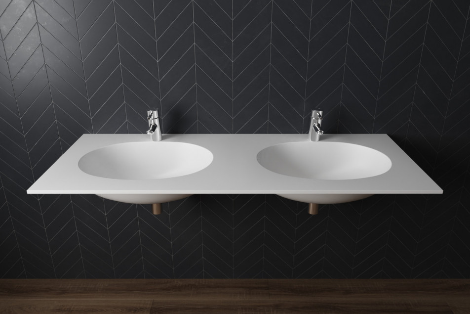 BERNIER double washbasin in CORIAN® front view