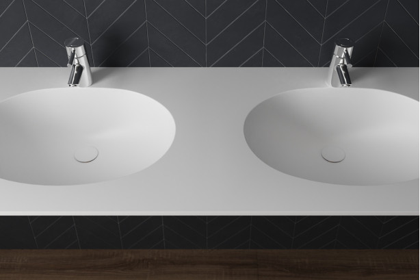 BERNIER double washbasin in CORIAN® top view