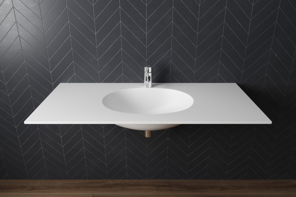 BERNIER simple washbasin in CORIAN® front view