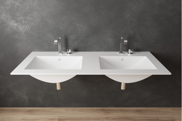 MONTEBELLO double washbasin in CORIAN® front view