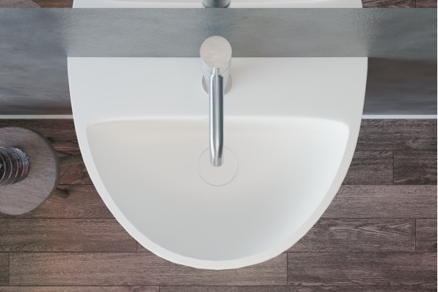 White hanging washbasin KALIYA top view