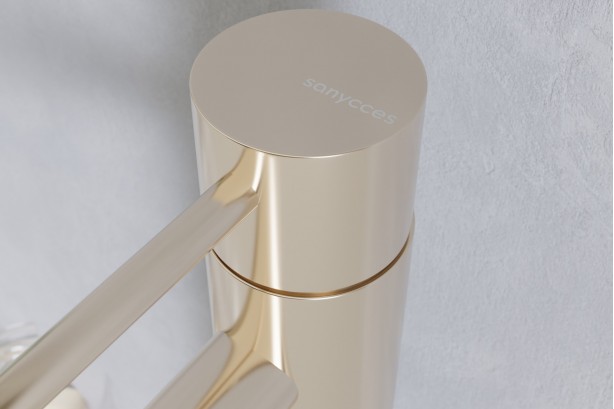 LOOP high design single lever mixer Brushed Gold side view