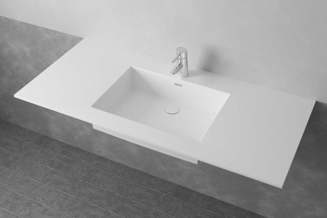 CABRITS single washbasin in Krion® side view