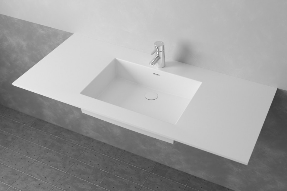 CABRITS single washbasin in Krion® side view