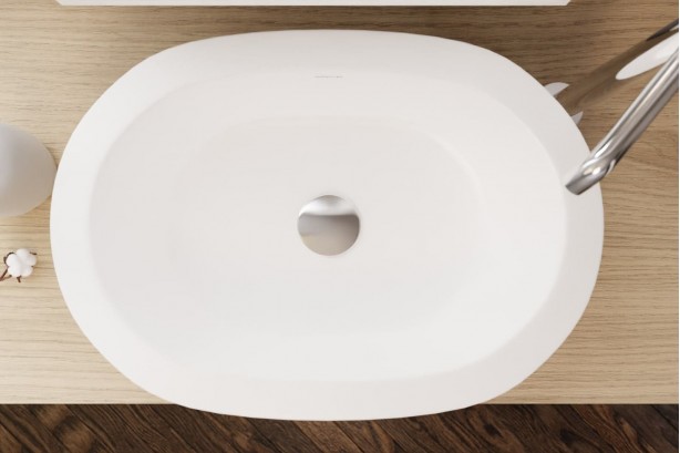 MODERN white washbasin, top view