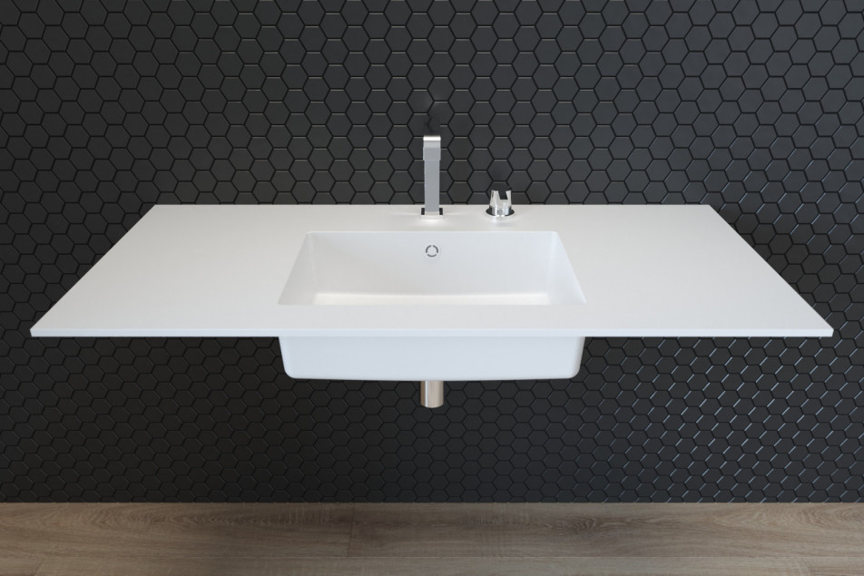 HUMMOCK single washbasin in CORIAN® front view