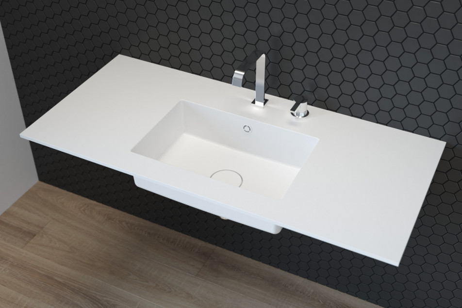 HUMMOCK single washbasin in CORIAN® side view