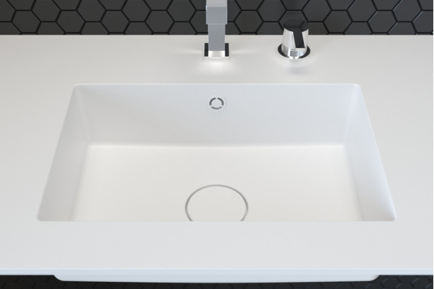 HUMMOCK single washbasin in CORIAN® top view