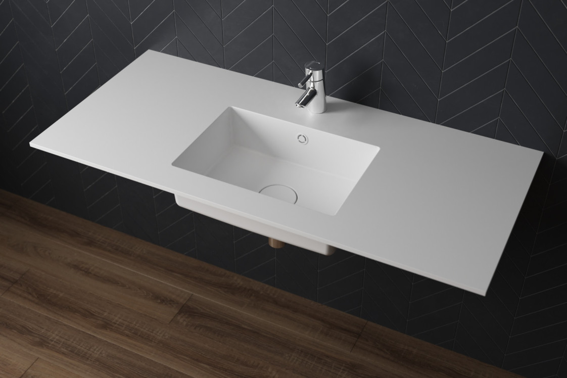 SAIL ROCK single washbasin in CORIAN® side view