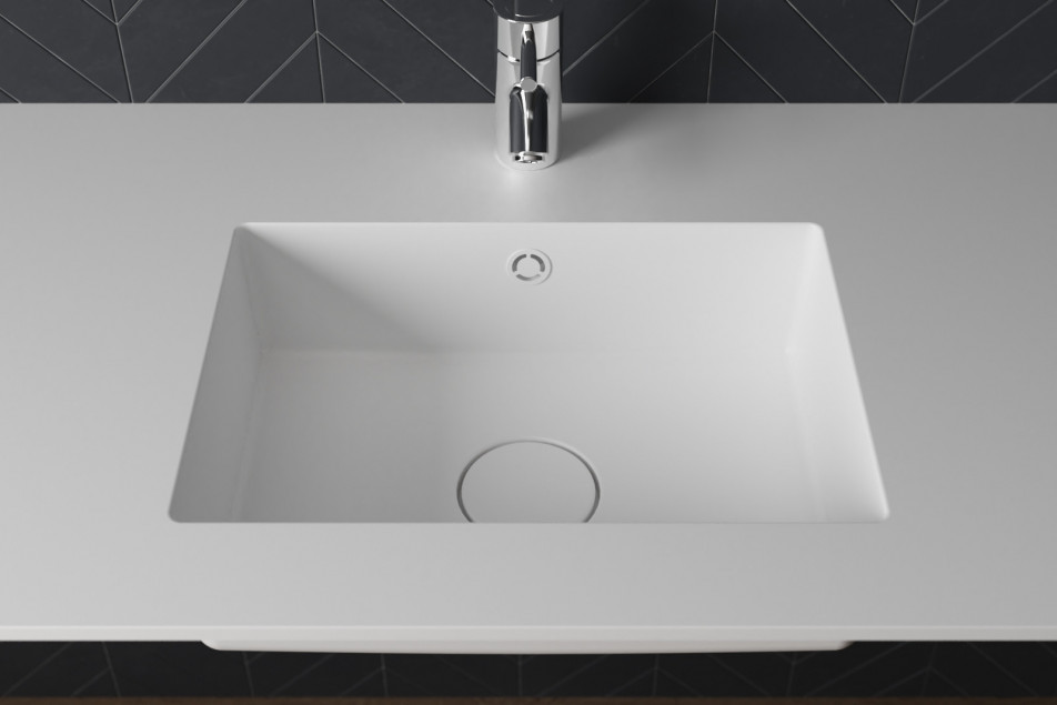 SAIL ROCK single washbasin in CORIAN® top view