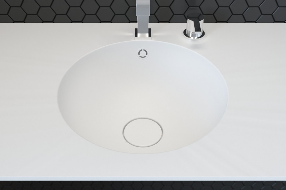 BRUNY single washbasin in CORIAN® top view