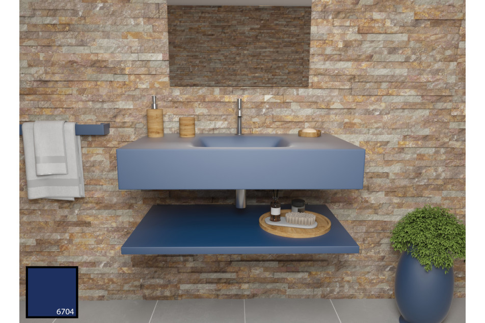 Plan vasque AGATE en KRION® navy blue vue de face