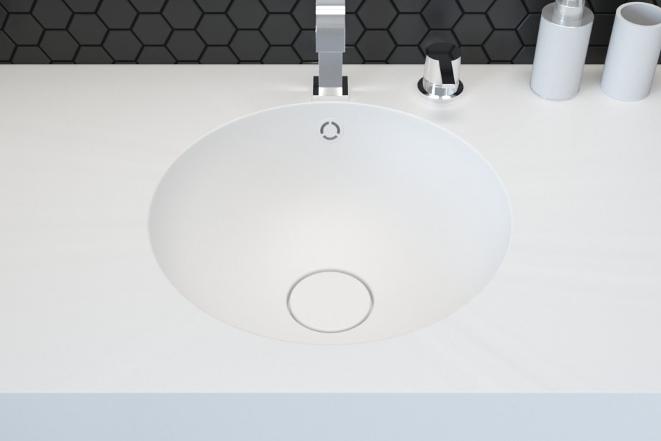 BRUNY single washbasin in CORIAN® top view