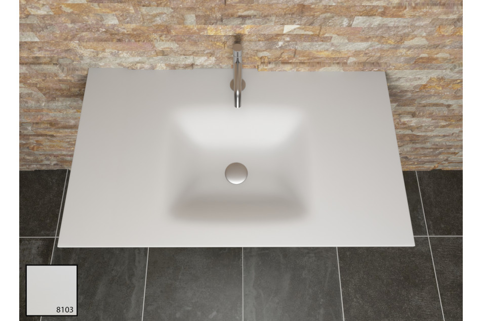 AGATE sink unit in Iceberg white KRION® top view