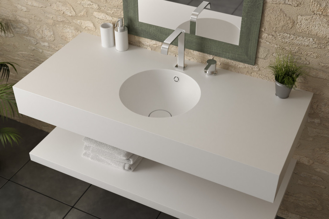 BETSEY single washbasin in CORIAN® side view