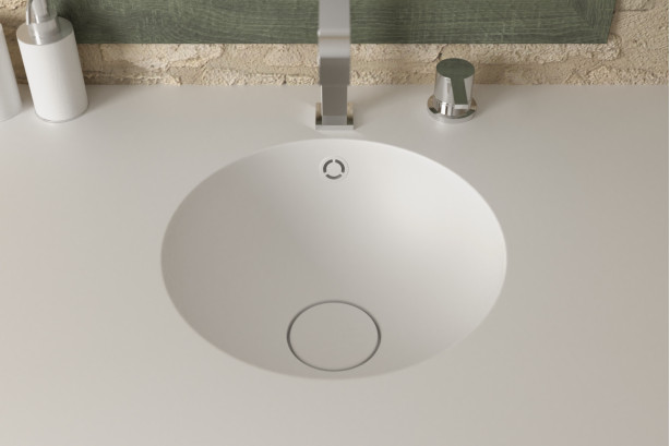 BETSEY single washbasin in CORIAN® top view