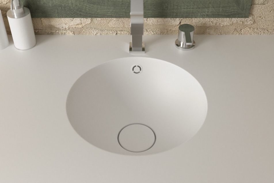 BETSEY single washbasin in CORIAN® top view